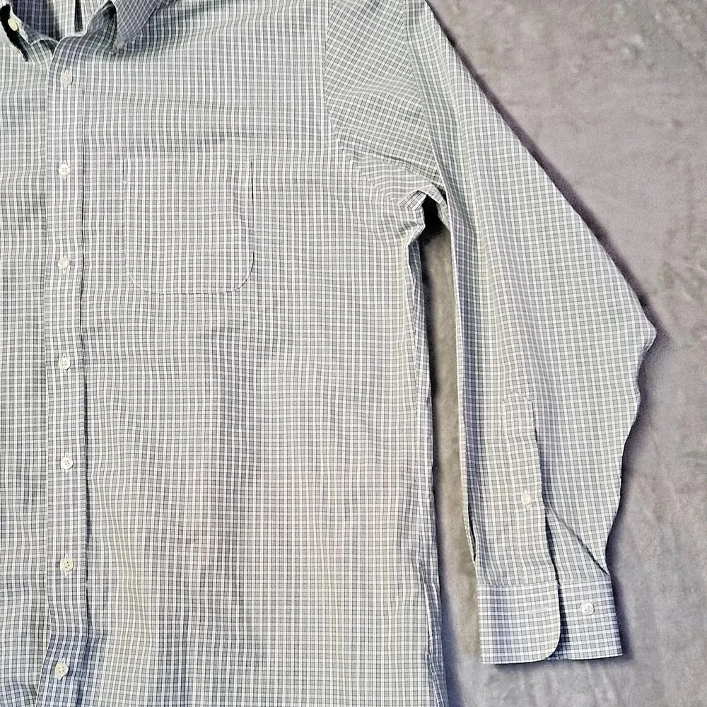 Brooks Brothers Regent Fit Cotton Polo Shirt Dress‎ Mens 17.5-36/7 Green Plaid